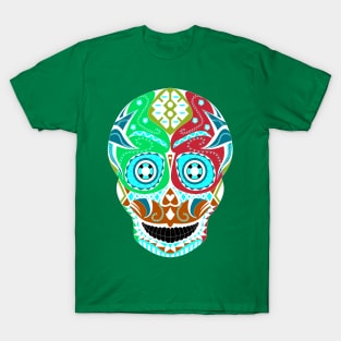 pro wrestling mask with candy skull pattern ecopop T-Shirt